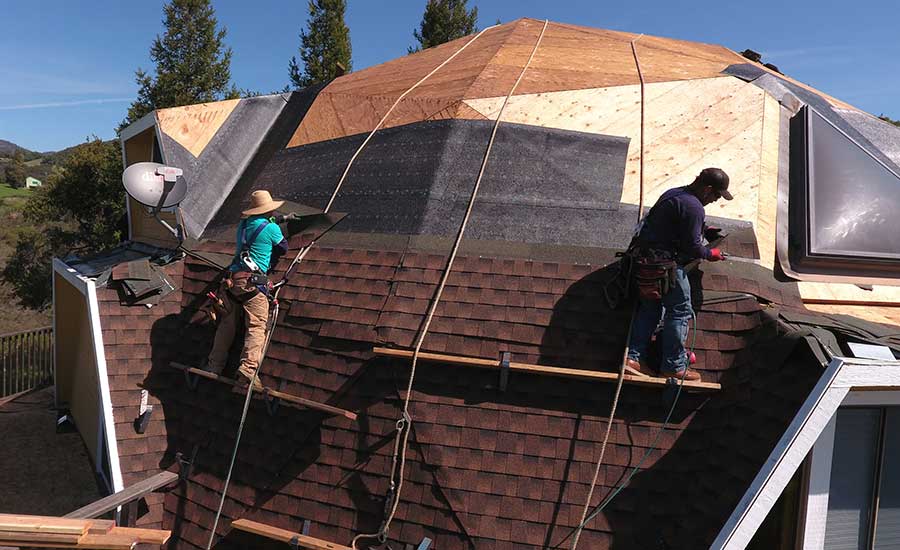 The complex reroofing of this geodesic domed home in Sonoma Valley, California, earned a Silver Award in the inaugural Excellence in Asphalt Roofing Awards Program.