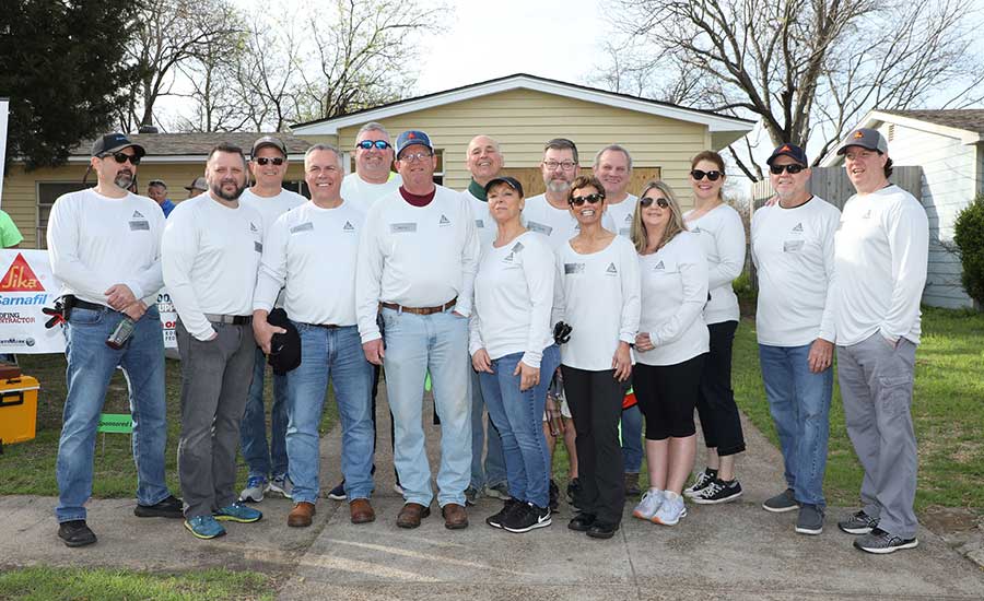 Roofing volunteers