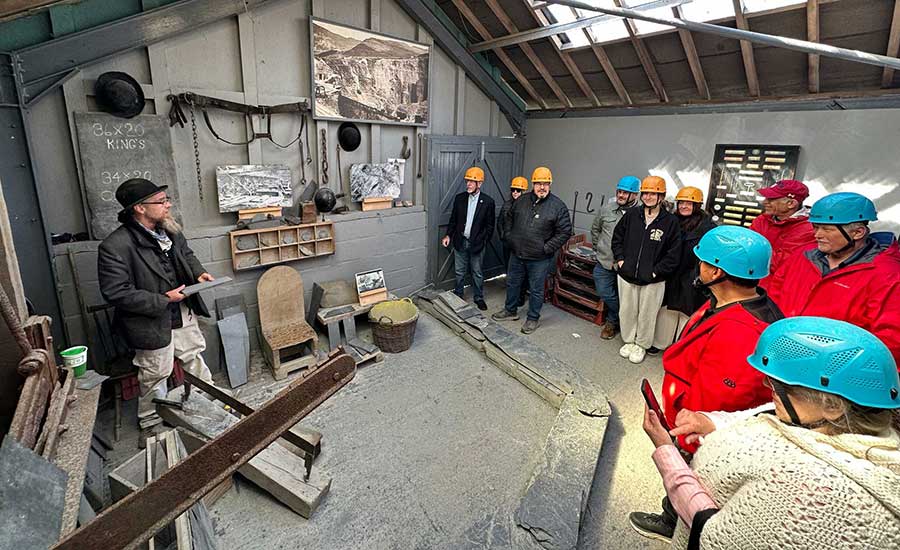 A guided tour of a slate quarry