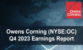 Owens Corning released its fourth-quarter 2023 financial earnings report.