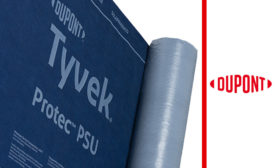 DuPont’s Tyvek Protec PSU peel-and-stick underlayment provides high-temperature and UV resistance, a slip-resistant walking surface, and easy installation, making it ideal for critical areas of the roof, such as eaves and valleys prone to water leaks.