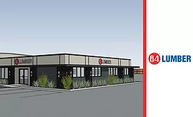 A rendering of 84 Lumber's new facility in Riverside, Calif. (pictured)