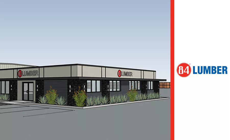 A rendering of 84 Lumber's new facility in Riverside, Calif. (pictured)