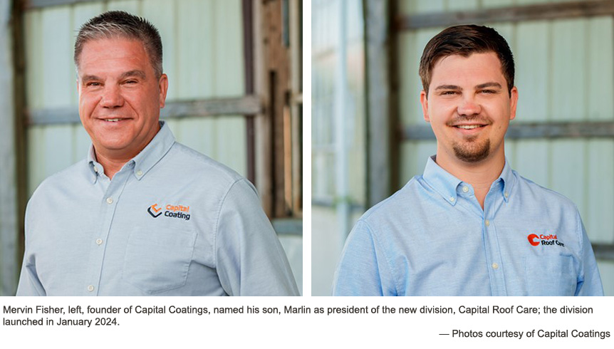 Capital-Coatings founder Mervin Fisher and son, Marlin (both pictured; Mervin at left).