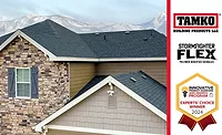 TAMKO's StormFighter-FLEX shingle won a product choice award from the International Roofing Expo. (Home with ProLine TM shingles pictured.)