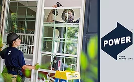 Members of POWER’s Dan Price Craftsmanship Academy (pictured) install windows on a customer's home as part of their master craftsman training.