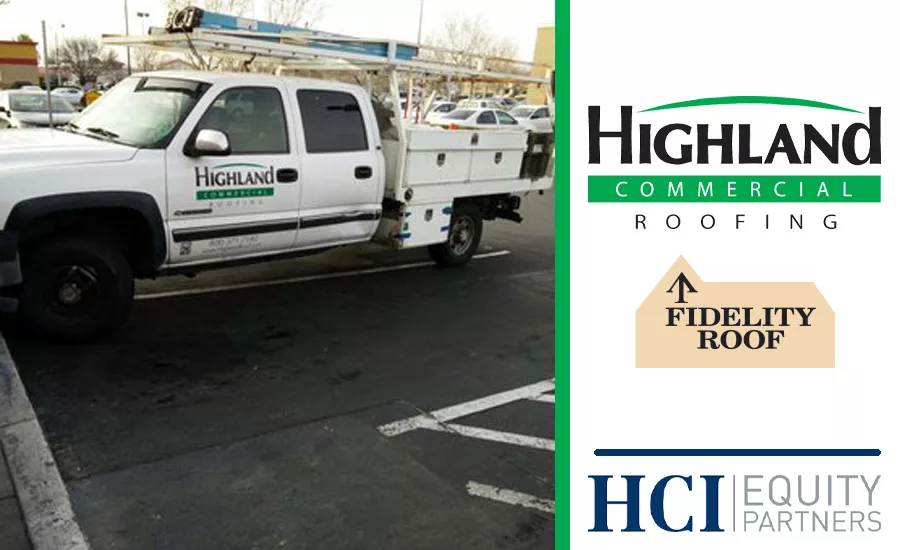Highland Commercial Roofing (service van pictured) has acquired Fidelity Roof Company of Oakland, Calif.