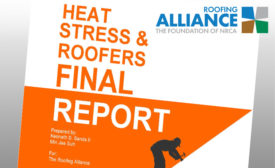 The Roofing Alliance, through a new training course and report titled “Heat Stress for Roofers,” addresses heat effects on workers in the roofing industry.