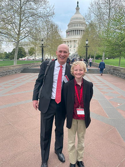 McKay Daniels, CEO of the NRCA, brought his son to Roofing Day.