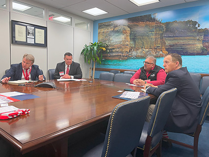 The Michigan delegation meeting with staffers of Sen. Debbie Stabenow.