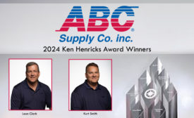 ABC Supply named Leon Clark (pictured at left) and Kurt Smith (pictured at right) with its 2024 Ken Henricks Award.
