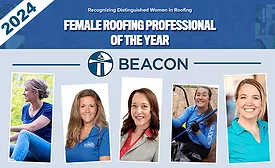 The five finalists for Beacon’s 2024 ‘North American Female Roofing Professional of the Year’ (pictured); voting is through June 5.