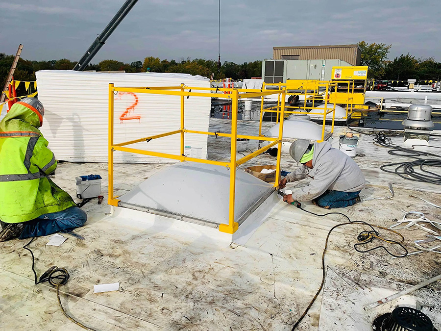Road surface, Construction worker, Sky, Asphalt, Cloud, Yellow