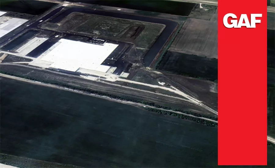 A picture of the new GAF polyiso insulation manufacturing plant in Peru, Ill.