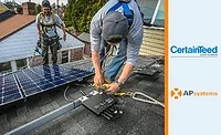AP Systems - CertainTeed.jpg APsystems is now on CertainTeed’s approved vendor list (solar panels being installed – pictured).