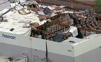 Phoenix Roof Collapse.jpg The warehouse in West Phoenix where a 22-year-old worker was killed following the partial collapse of the roof from a sudden severe storm.