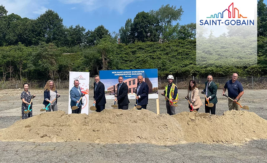 Saint-Gobain groundbreaking at the new Worchester, Mass., administrative building (pictured).