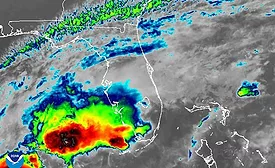A satellite image of Hurricane Milton from NOAA.