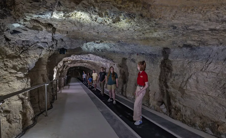 Hidden Wonders Tour features the BAT - Belt Assisted Transport - the world's only conveyor ride out of a cave..jpg