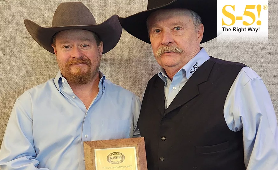S-5!’s founder and CEO, Rob Haddock, and vice president of operations, Shawn Haddock (both pictured), accept the MBMA’s Gold-Level Award.