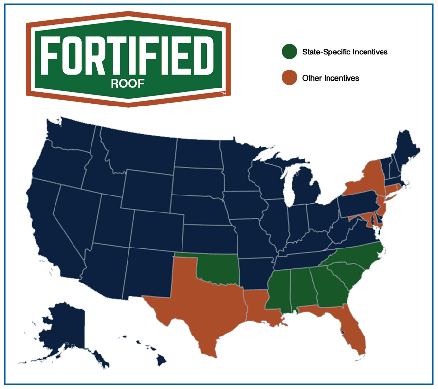 FORTIFIED Roof incentives state by state.