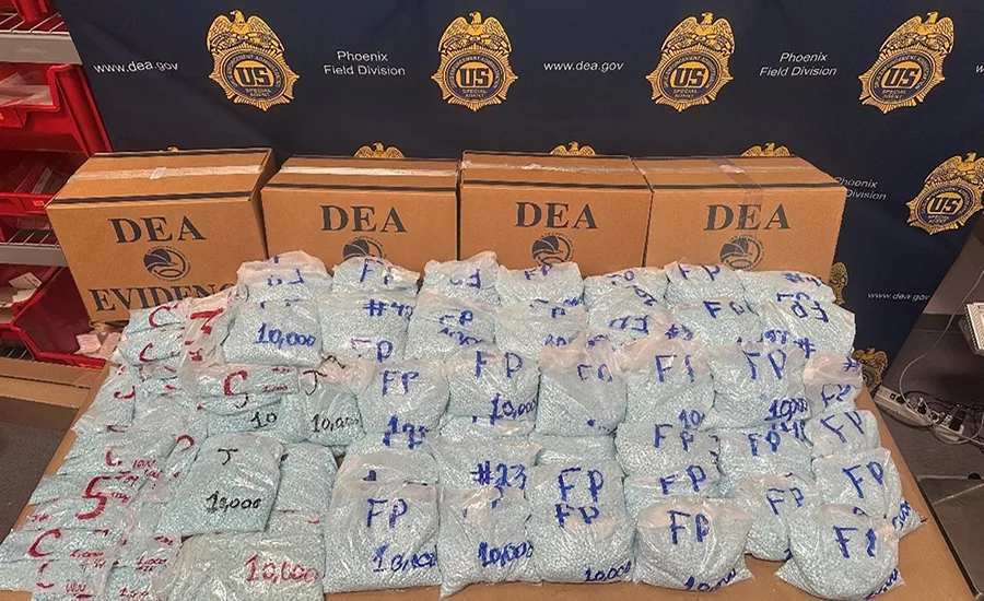 The Drug Enforcement Administration says around 700K fentanyl-laced pills hidden in roofing shingles seized in Arizona have put supply chains under scrutiny.