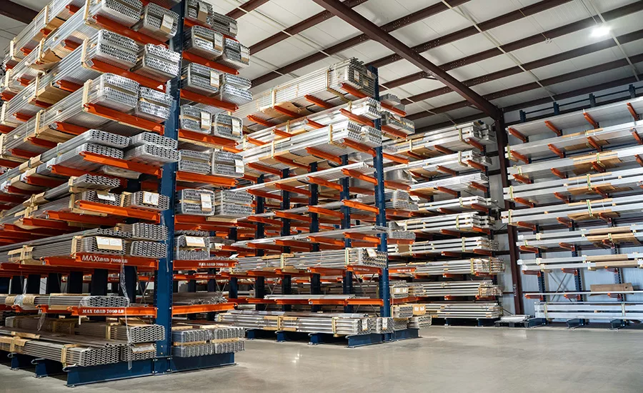 An aluminum extrusion warehouse in Texas. 