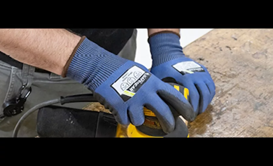 JJ-Keller-blue-SAFE-GEAR-GLOVES-worn-using-power-tool