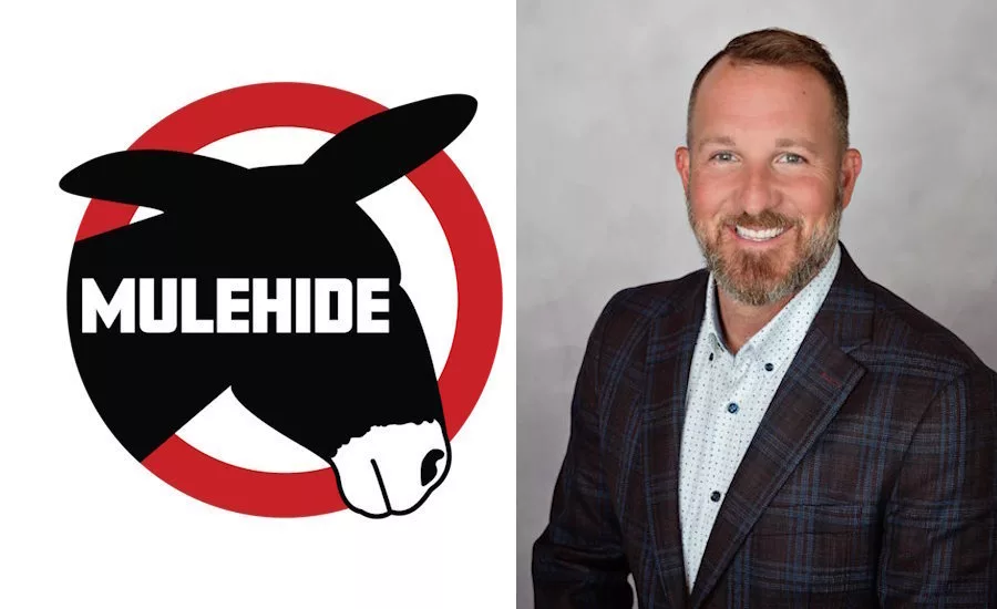 Drew Buchanan headshot with MuleHide logo