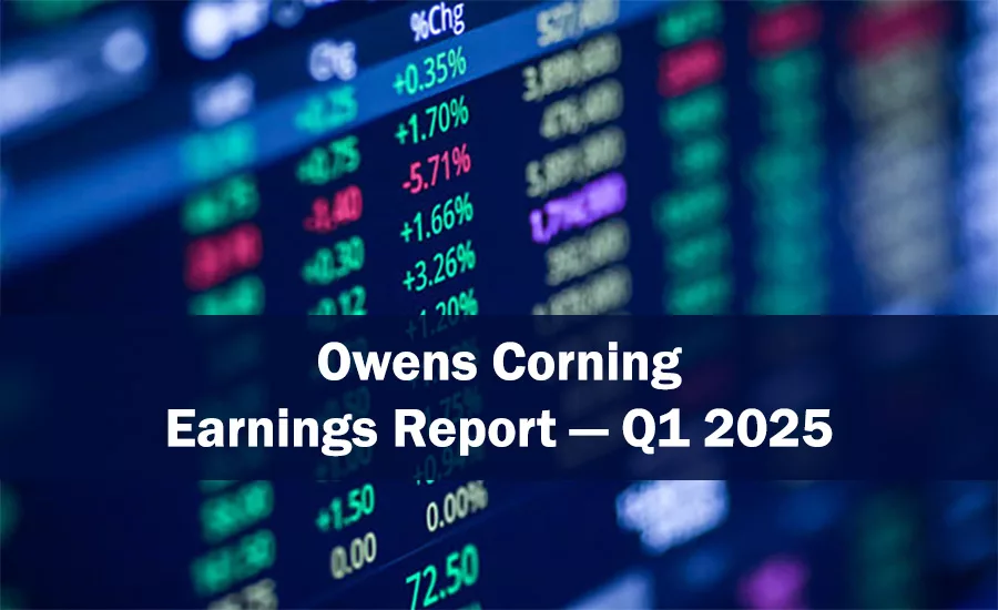 Owens Corning's roofing division held firm in Q1 2025, posting \$1.12 billion in sales as margins remained strong despite growing market headwinds.