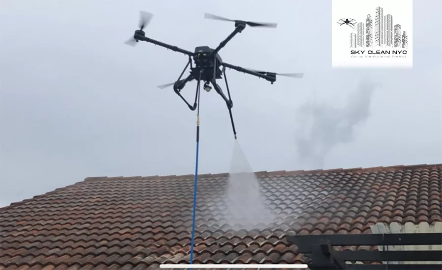 SkyClean NYC utilizes a drone-based system that cleans rooftops, eliminating scaffolding and minimizing the risk of damaging fragile roofing materials.
