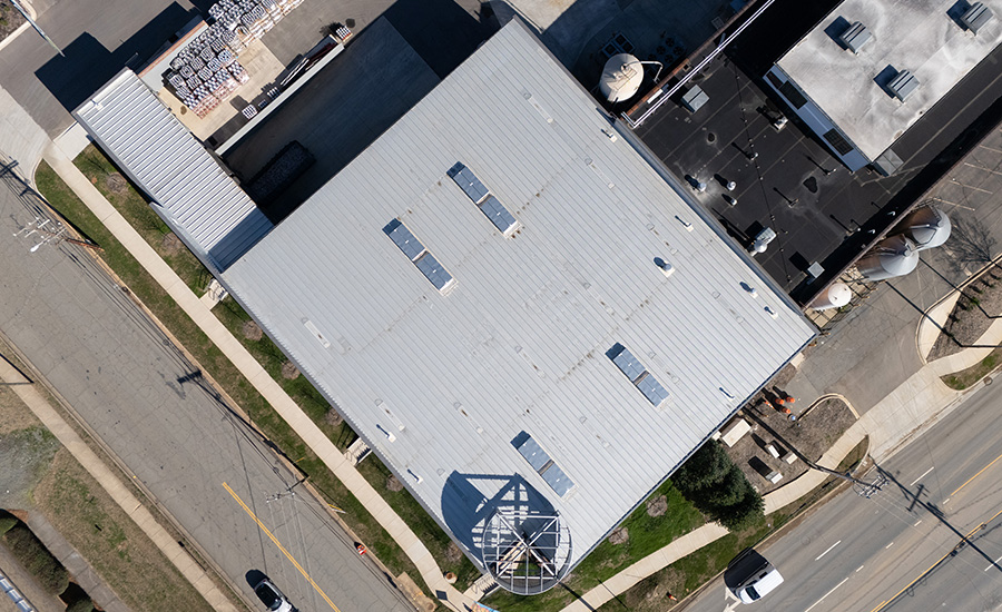 The roof of NoDa Brewing in North Carolina
