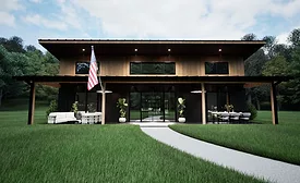 The exterior of a barndominium