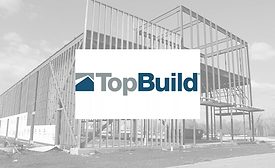 TopBuild logo and steel framing for commercial building