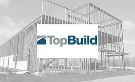 TopBuild logo and steel framing for commercial building