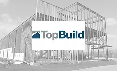 TopBuild logo and steel framing for commercial building