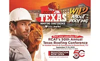 2025 Texas Roofing Conference Roofing Contractors Association of Texas (RCAT) roofing conference poster