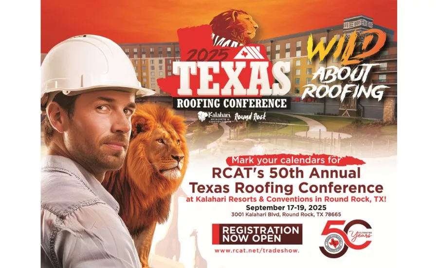 Roofing Contractors Association of Texas (RCAT) roofing conference poster