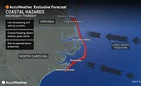 AccuWeather map of the storm affecting the Carolinas