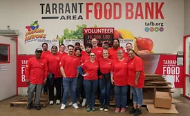 A group of volunteers at a food bank