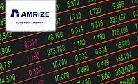 Amrize-stock-exchange stock-exchange-board-with-amrize-logo-overlaid