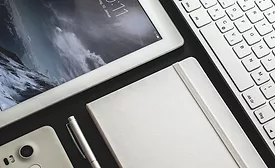 tablet, mobile phone and keyboard