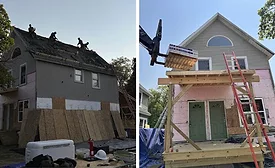 Exterior of a home being remodeled