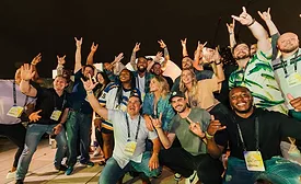 group of employees celebrating