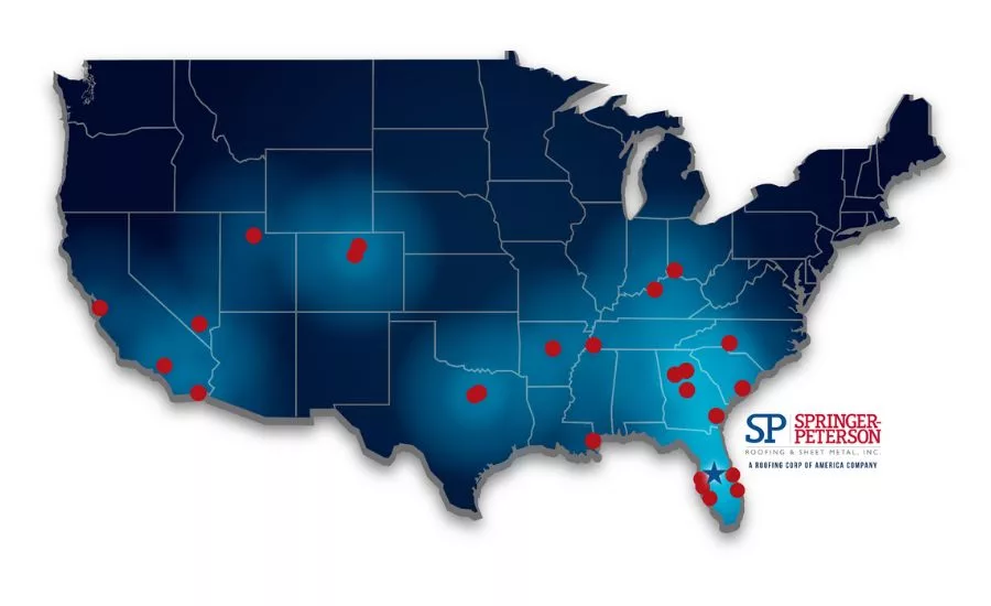 U.S. map of RCA's acquisitions