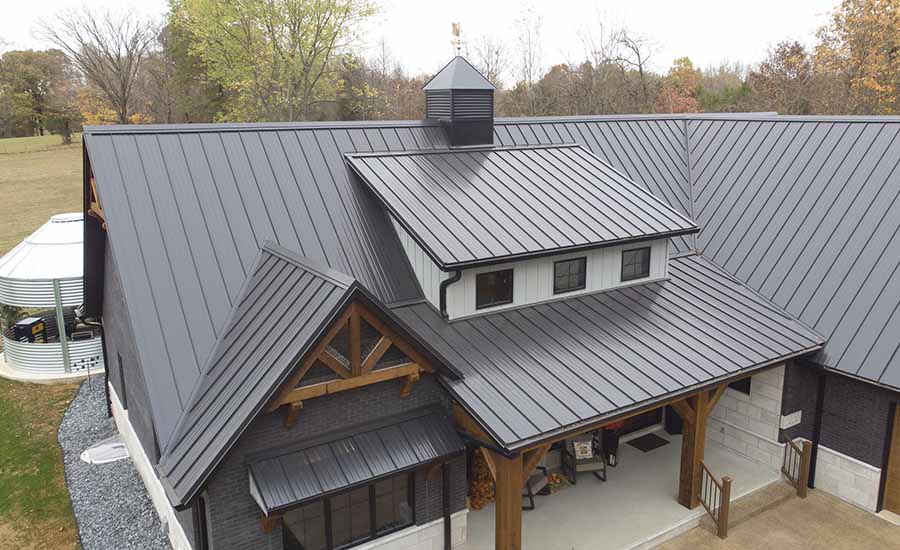 A home with a metal roof
