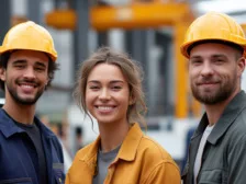 a group of three construction workers