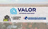 Valor A Caspersen & Unisource.jpg logos above arial view of neighborhood
