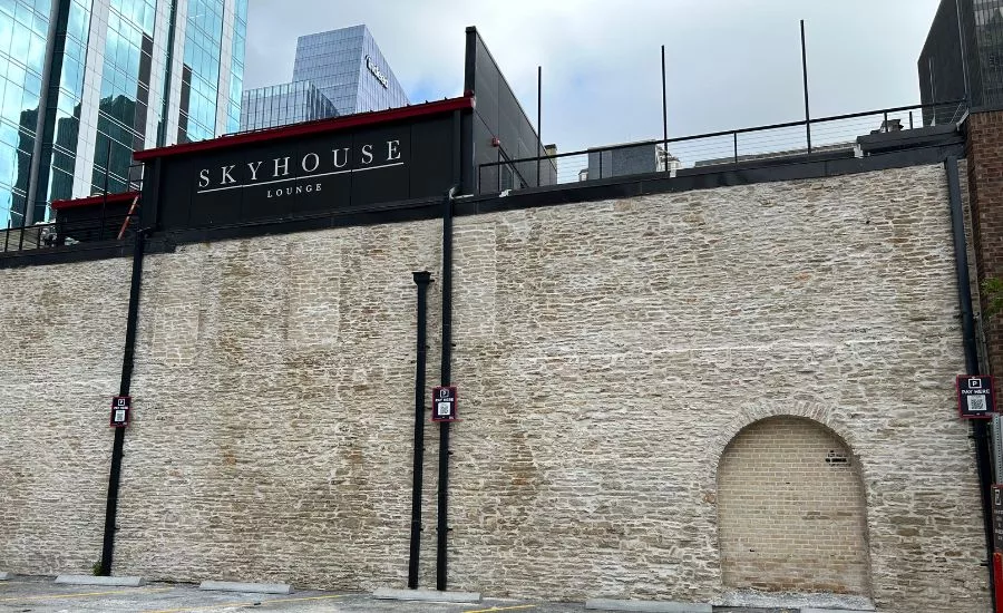 exterior wall of Skyhouse Lounge