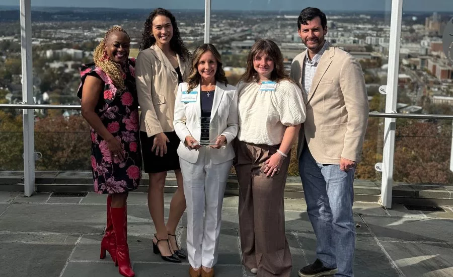 group accepting the award